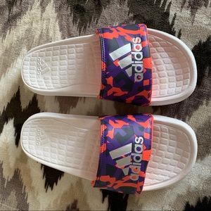 Multicolored Adidas Slides